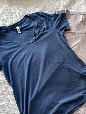 Athleta Tee Bundle Blue and Pink Soft Tops - Size Medium